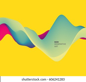 3D Wavy Background. Dynamic Effect. Futuristic Technology Style. Design Template. Modern Pattern. Abstract Vector Illustration for Flyer, Brochure, Booklet and Websites Design. 
