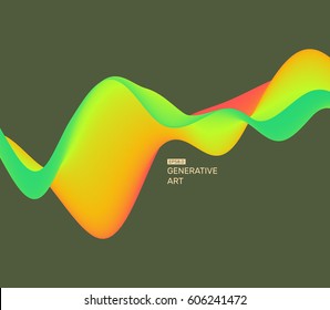 3D Wavy Background. Dynamic Effect. Futuristic Technology Style. Design Template. Modern Pattern. Abstract Vector Illustration for Flyer, Brochure, Booklet and Websites Design. 
