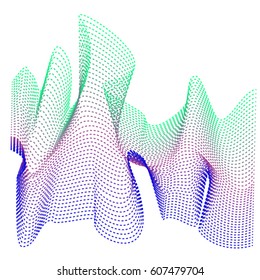 3D Wavy Background. Dynamic Effect. Abstract Vector Illustration. Design Template. Modern Pattern.