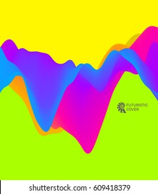 3D Wavy Background. Dynamic Effect. Abstract Vector Illustration.