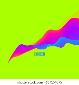 3D Wavy Background. Dynamic Effect. Abstract Vector Illustration. Design Template. Modern Pattern.