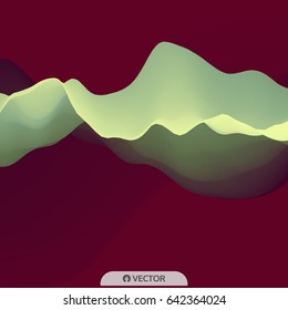 3D Wavy Background. Dynamic Effect. Futuristic Technology Style. Design Template. Modern Pattern. Abstract Vector Illustration for Flyer, Brochure, Booklet and Websites Design. 