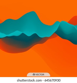 3D Wavy Background. Dynamic Effect. Futuristic Technology Style. Design Template. Modern Pattern. Abstract Vector Illustration for Flyer, Brochure, Booklet and Websites Design. 