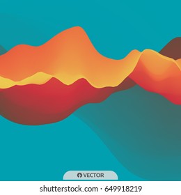 3D Wavy Background. Dynamic Effect. Futuristic Technology Style. Design Template. Modern Pattern. Abstract Vector Illustration for Flyer, Brochure, Booklet and Websites Design. 