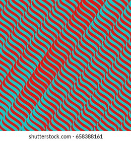 3D wavy background. Dynamic effect. Pattern with optical illusion. Vector illustration.