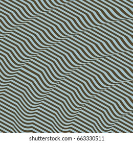 3D wavy background. Dynamic effect. Pattern with optical illusion. Vector illustration.