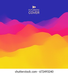 3D Wavy Background. Dynamic Effect. Abstract Vector Illustration. Design Template. Modern Pattern.