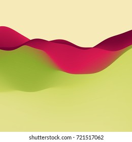 3d wavy background. Dynamic effect. Abstract vector illustration. Design template. Modern pattern.