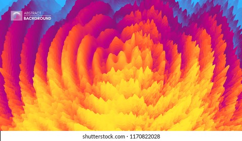 3D wavy background with ripple effect. Abstract vector illustration. Design template. Modern pattern.