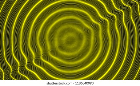 3D wavy background with ripple effect. Vector illustration with particle. 3D grid surface. 