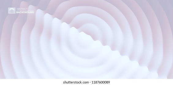 3D wavy background with ripple effect. Abstract vector illustration. Design template. Modern pattern.