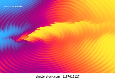 3D wavy background with ripple effect. Abstract vector illustration. Design template. Modern pattern.