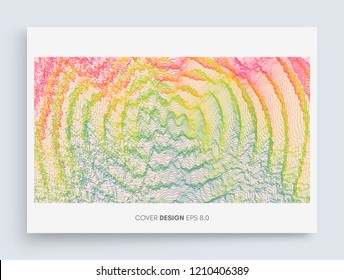 3D wavy background with ripple effect. Cover design template. Vector illustration. Pattern can be used as a template for brochure, annual report, magazine, poster, presentation, flyer and banner.