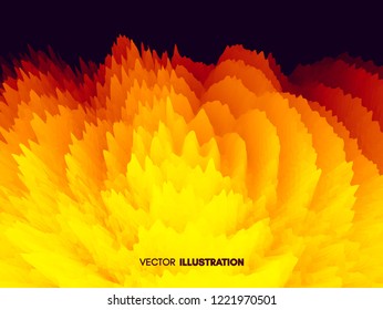 Fondo ondulado 3D con efecto de onda. Ilustración del vector abstracto. Plantilla de diseño. Patrón moderno.