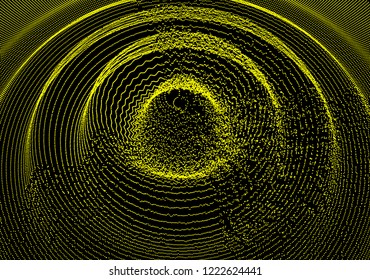 3D wavy background with ripple effect. Vector illustration with particle. 3D grid surface. 