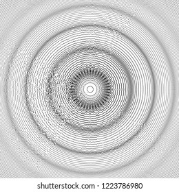 3D wavy background with ripple effect. Vector illustration with particle. 3D grid surface. 