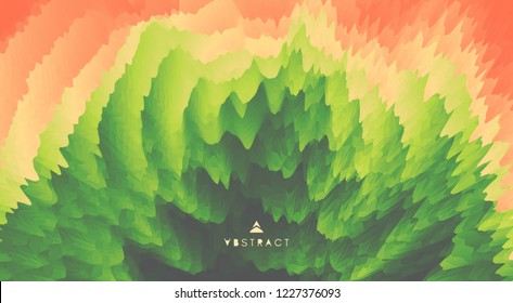 3D wavy background with ripple effect. Abstract vector illustration. Design template. Modern pattern.