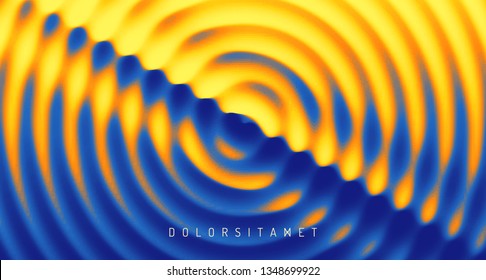 3D wavy background with ripple effect. Abstract vector illustration. Design template. Modern pattern.