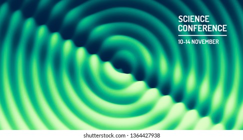 3D wavy background with ripple effect. Abstract vector illustration. Design template. Modern pattern.