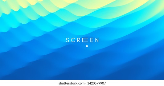 3D wavy background with ripple effect. Vector illustration for design. 