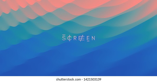 3D wavy background with ripple effect. Vector illustration for design. 