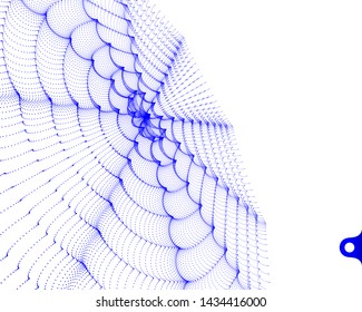 3D wavy background with ripple effect. Grid surface for design. Vector illustration.
