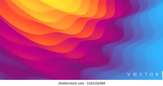 3D Wavy Hintergrund mit Rippeleffekt. Vektorgrafik für Werbung, Marketing und Präsentation.