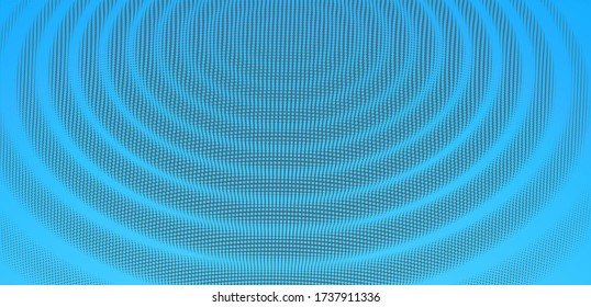 3D wavy background with ripple effect. Vector illustration with particle. 3D grid surface. 