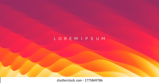 3D wavy background with ripple effect. Vector illustration for advertising, marketing and presentation.