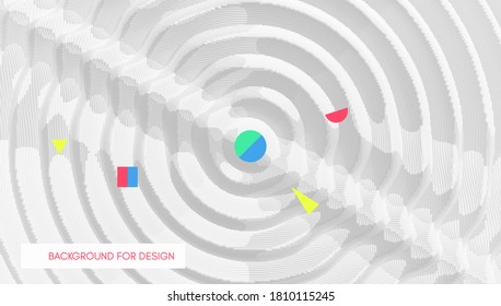 3D wavy background with ripple effect. Vector illustration with particle.