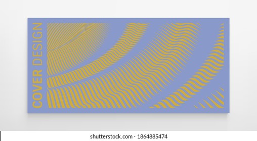 3D wavy background with ripple effect. Striped surface. Pattern with optical illusion. Cover design template. Vector illustration.