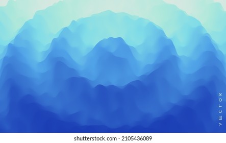 3D wavy background with ripple effect. Abstract vector illustration. Design template. Modern pattern.