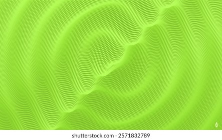 3D wavy background with ripple effect. Grid surface with particle. Vector illustration for cover, card, postcard, interior design, banner, poster, brochure or presentation.