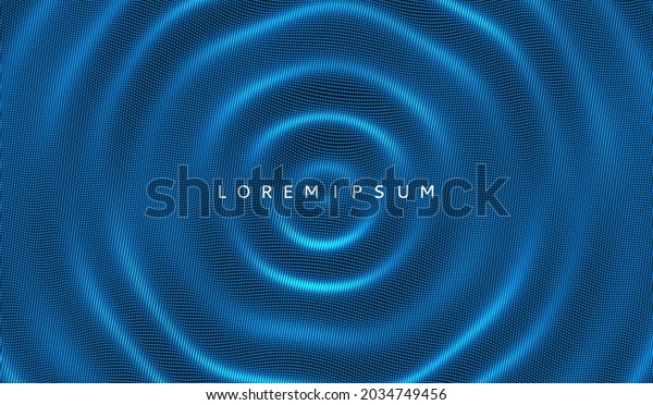 3D wavy background with\
ripple effect. Vector illustration with particle. 3D grid surface.\
