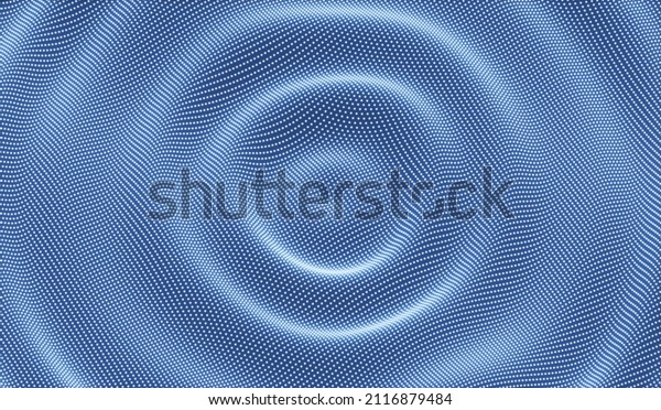 3D wavy background with\
ripple effect. Vector illustration with particle. 3D grid surface.\
