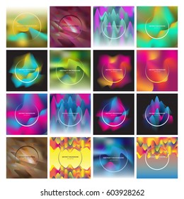 3D Wavy Background. Set of Abstract vector illustration. Design Template. Modern style