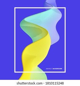 3D wavy background. A wave formed from many spheres. Abstract vector illustration for poster, banner or card. Modern pattern.