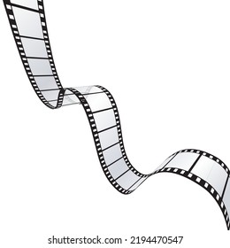 3d Wavy Film Strip. White background.