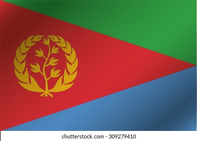 A 3D Wavy Flag Illustration of the country of Eritrea