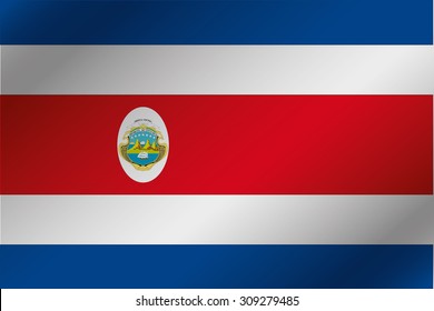 A 3D Wavy Flag Illustration of the country of  Costa Rica