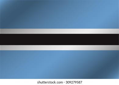 A 3D Wavy Flag Illustration of the country of Botswana