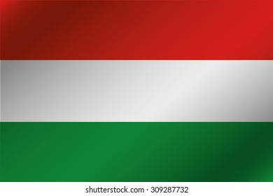 A 3D Wavy Flag Illustration of the country of Hungary