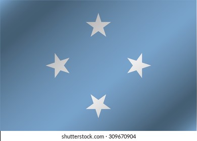 A 3D Wavy Flag Illustration of the country of  Micronesia