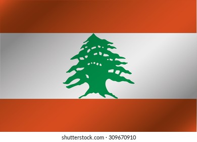 A 3D Wavy Flag Illustration of the country of  Lebanon