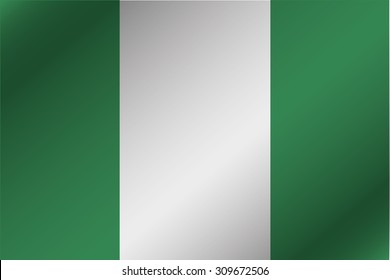 A 3D Wavy Flag Illustration of the country of  Nigeria