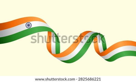 3D Wavy Indian National Flag Ribbon Spiral Loop Vector Illustration