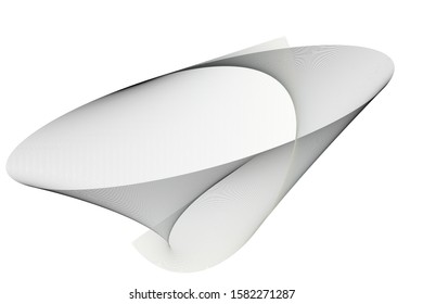 3d wavy lines futuristic modern geometric design element, isolated on white, business technology vector shape