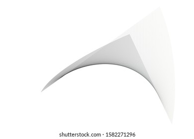 3d wavy lines futuristic modern geometric design element, isolated on white, business technology vector shape