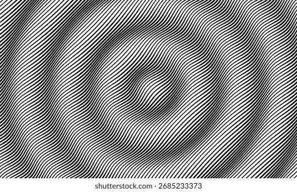 Fondo de superposición ondulado 3D con efecto ondulado. Superficie de líneas onduladas. Ilustración vectorial para portada, tarjeta, postal, diseño de interiores, Anuncio, póster, folleto o presentación.