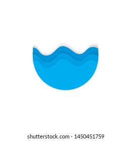 3d wavy paper cut shape decoration vector